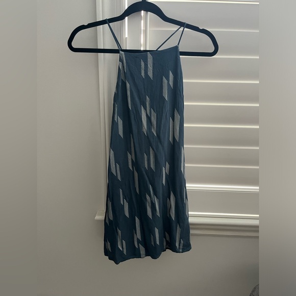 Slate blue swing mini dress with pattern - Picture 2 of 5